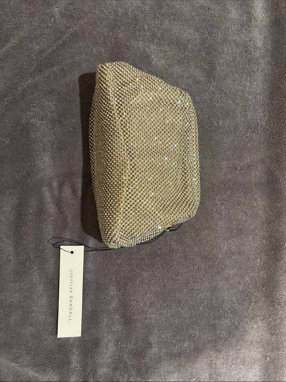 Loeffler Randall Gold Crystal Beaded Evening Pouch